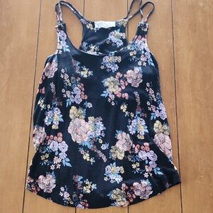 Pink Republic Black Floral Tank Top